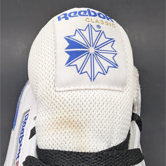 Reebok Classic Leather Sneakers Men\'s Size 13 White Blue FX1289 Retro Suede main image 8